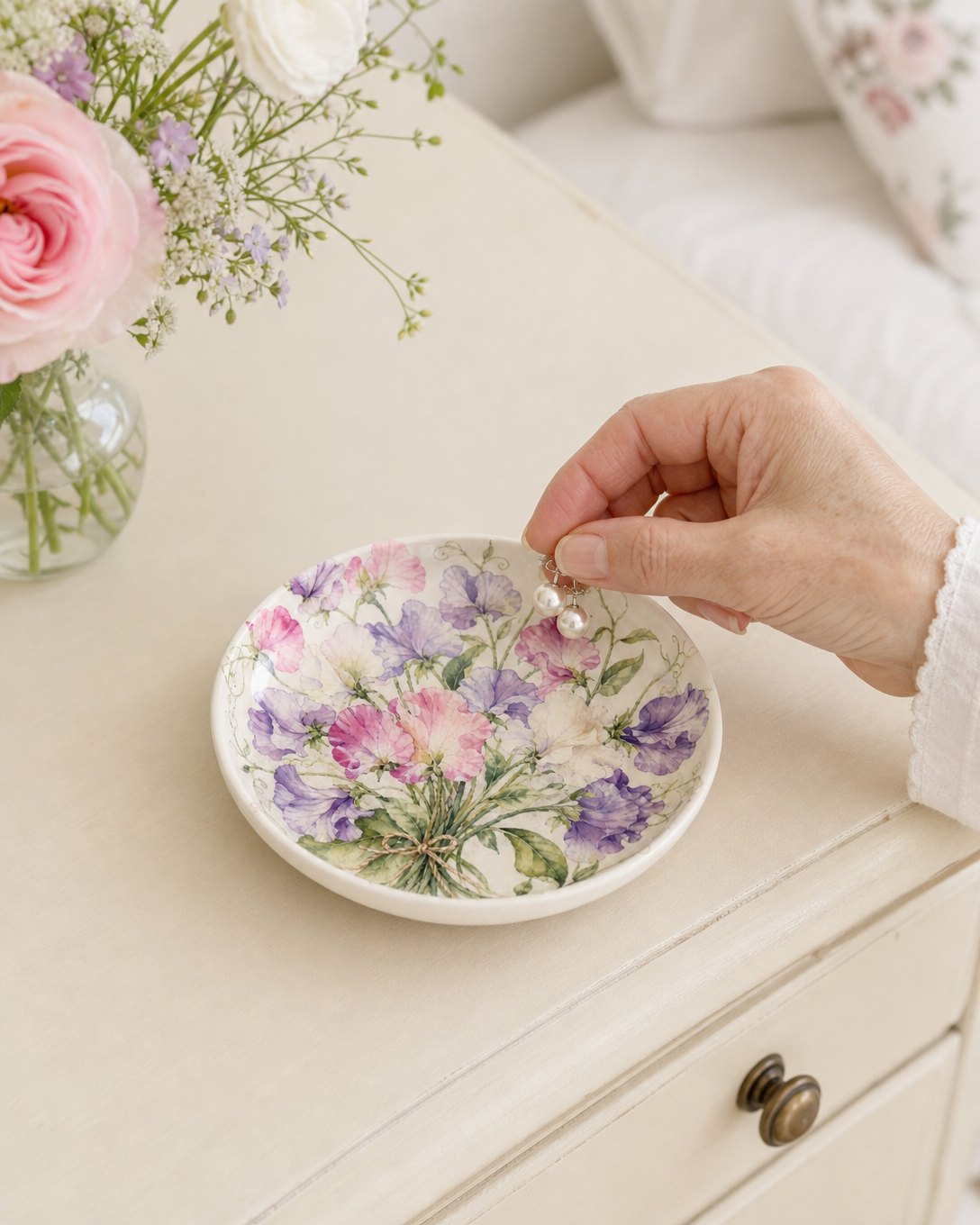Sweet Pea Posy Trinket Dish, image 5