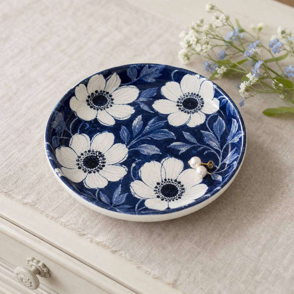 Indigo Anemone Trinket Dish, image 1