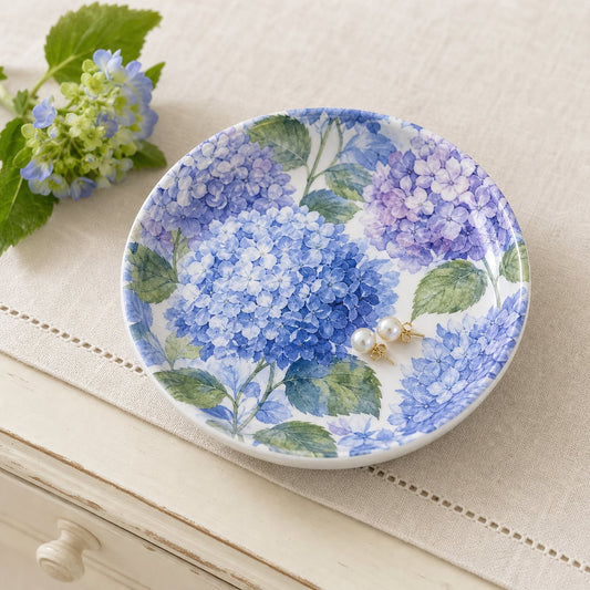 Hydrangea Blue Trinket Dish, image 1