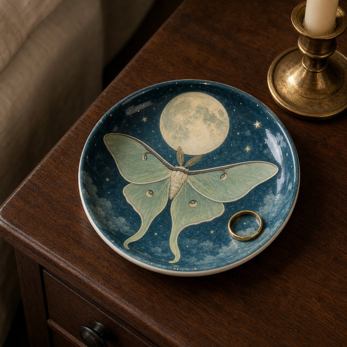 Luna Moth Trinket Dish, image 1