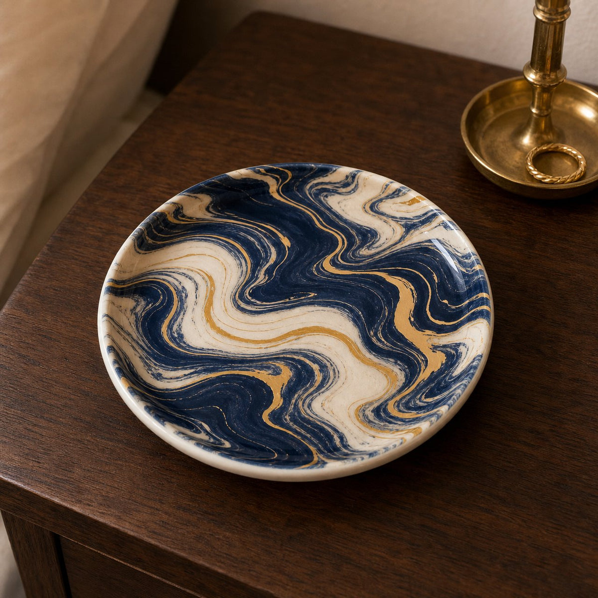 Midnight Marble Trinket Dish, image 1