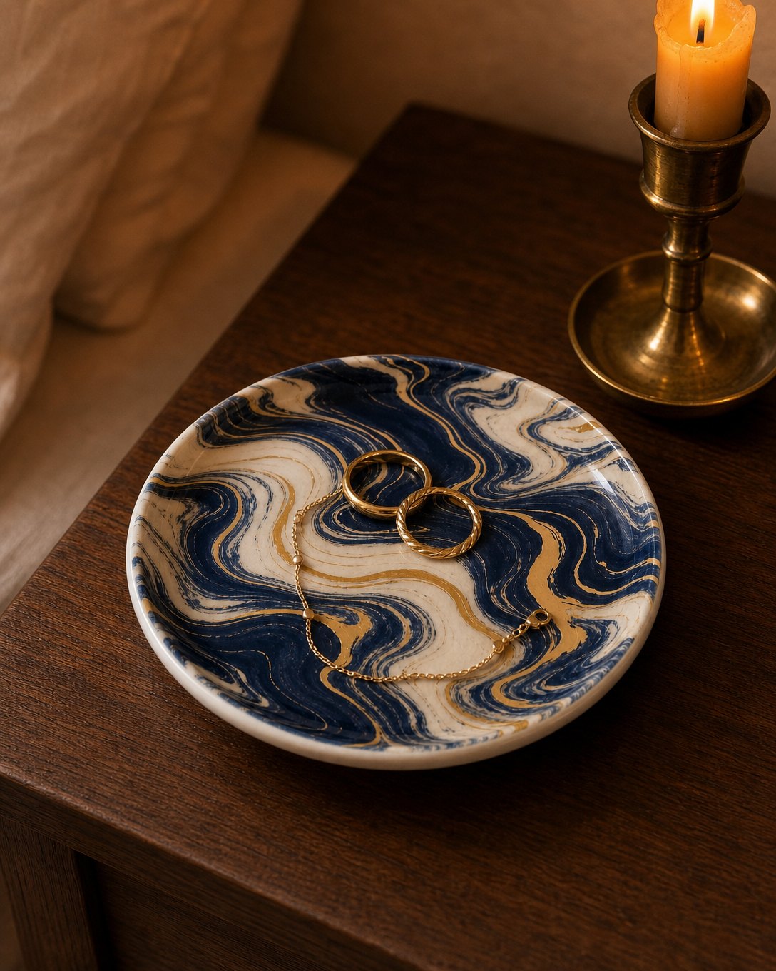 Midnight Marble Trinket Dish, image 5