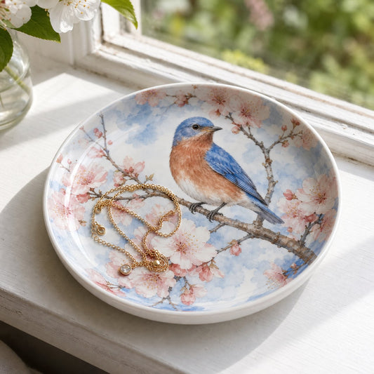 Bluebird Blossom Trinket Dish, image 1