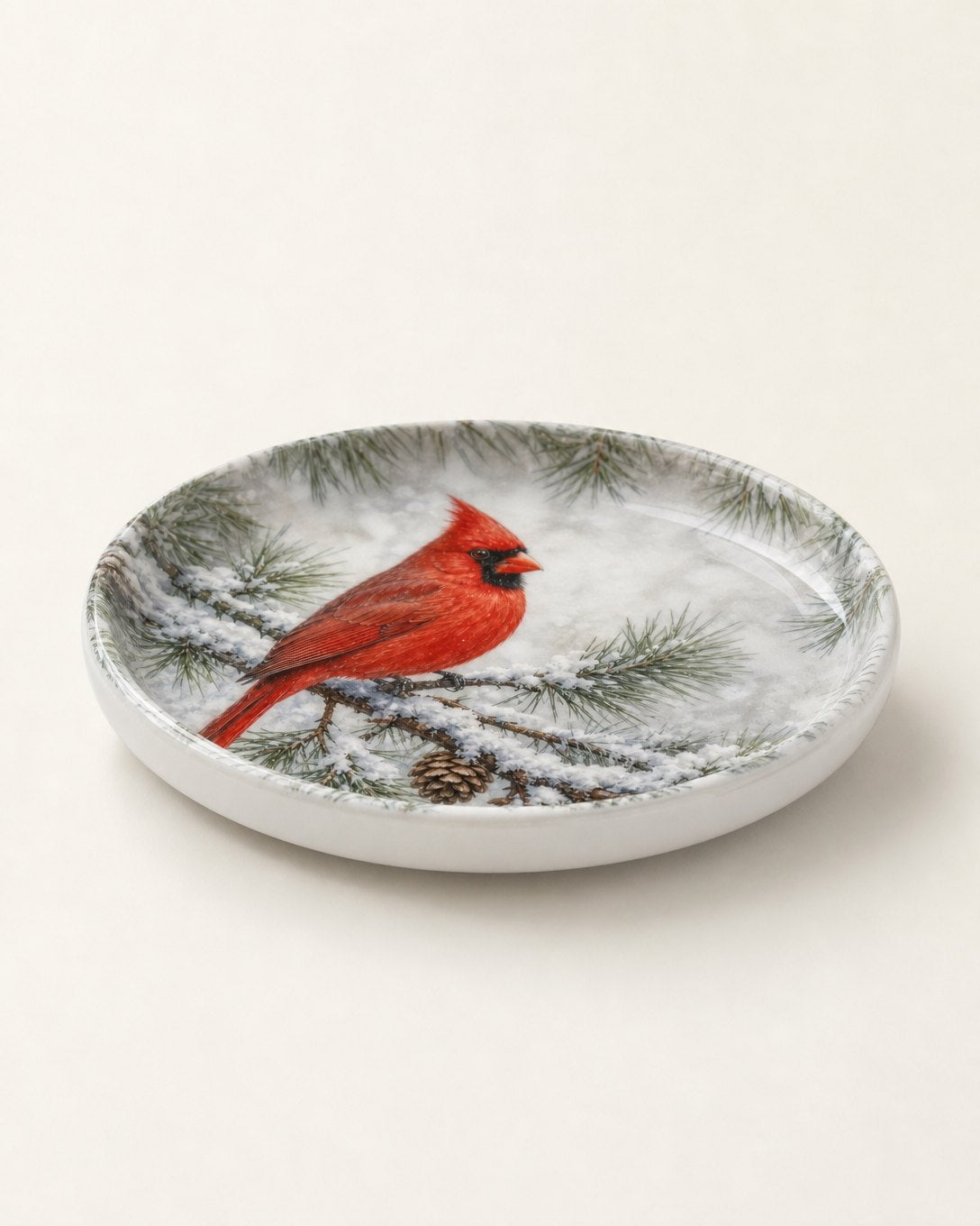 Cardinal in Snow Trinket Dish, image 3