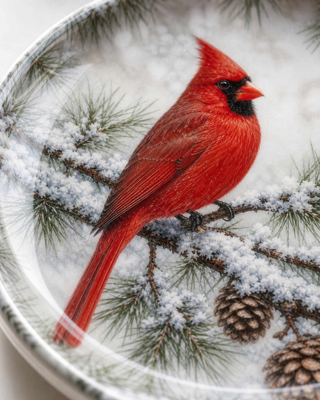 Cardinal in Snow Trinket Dish, image 4